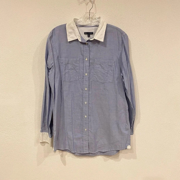 GAP Tops - Gap Blue Boyfriend Shirt Size Medium EUC
